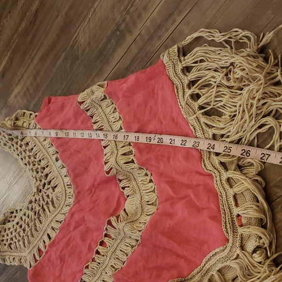 SI Style Dot Com Boho Fringe Crochet Tunic - Picture 7 of 7